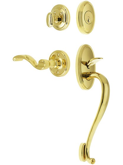 Georgetown Entry Lock Set in PVD Finish with Right-Handed Portofino Lever and